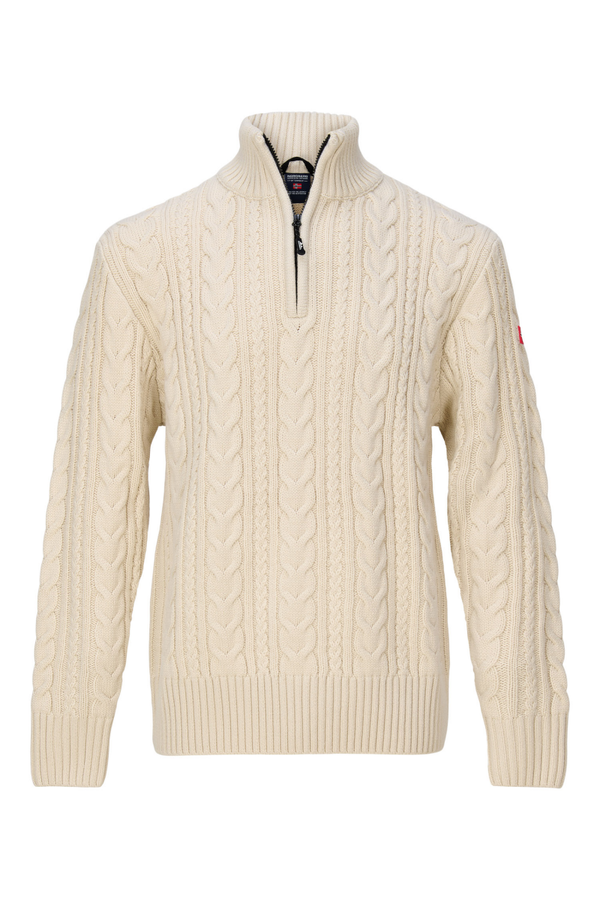 Kol herentrui met halve rits Offwhite