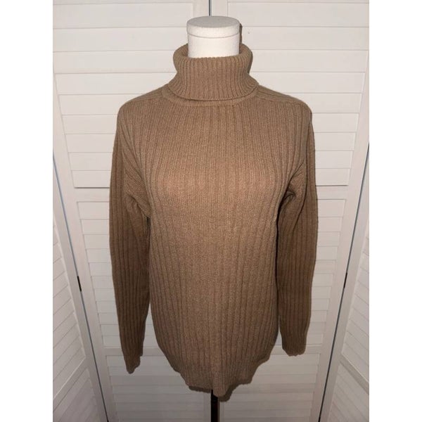 Vintage Dodtex Shetland Wool Ribbed Knit Turtleneck Sweater Size 38 (Small)
