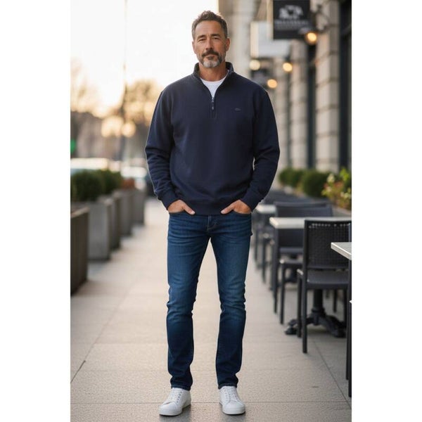 Vineyard Vines Men's Navy Blue Whale Logo Quarter Zip Pullover Sweatshirt XXL