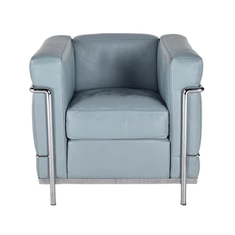 Cassina LC2 Armchair – Light Blue Leather -- 2 in stock
