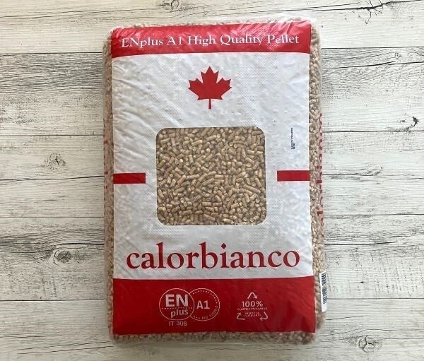 Calorbianco PELLET ABETE BIANCO A1 4 BANCALI DA 70 SACCHI DA 15KG