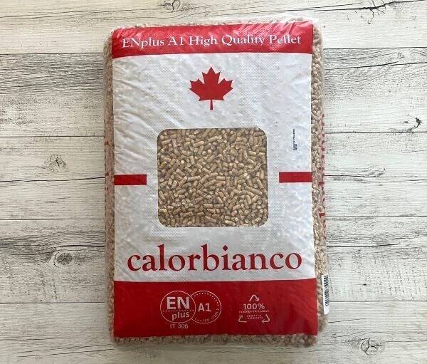 Calorbianco PELLET ABETE BIANCO A1 4 BANCALI DA 70 SACCHI DA 15KG