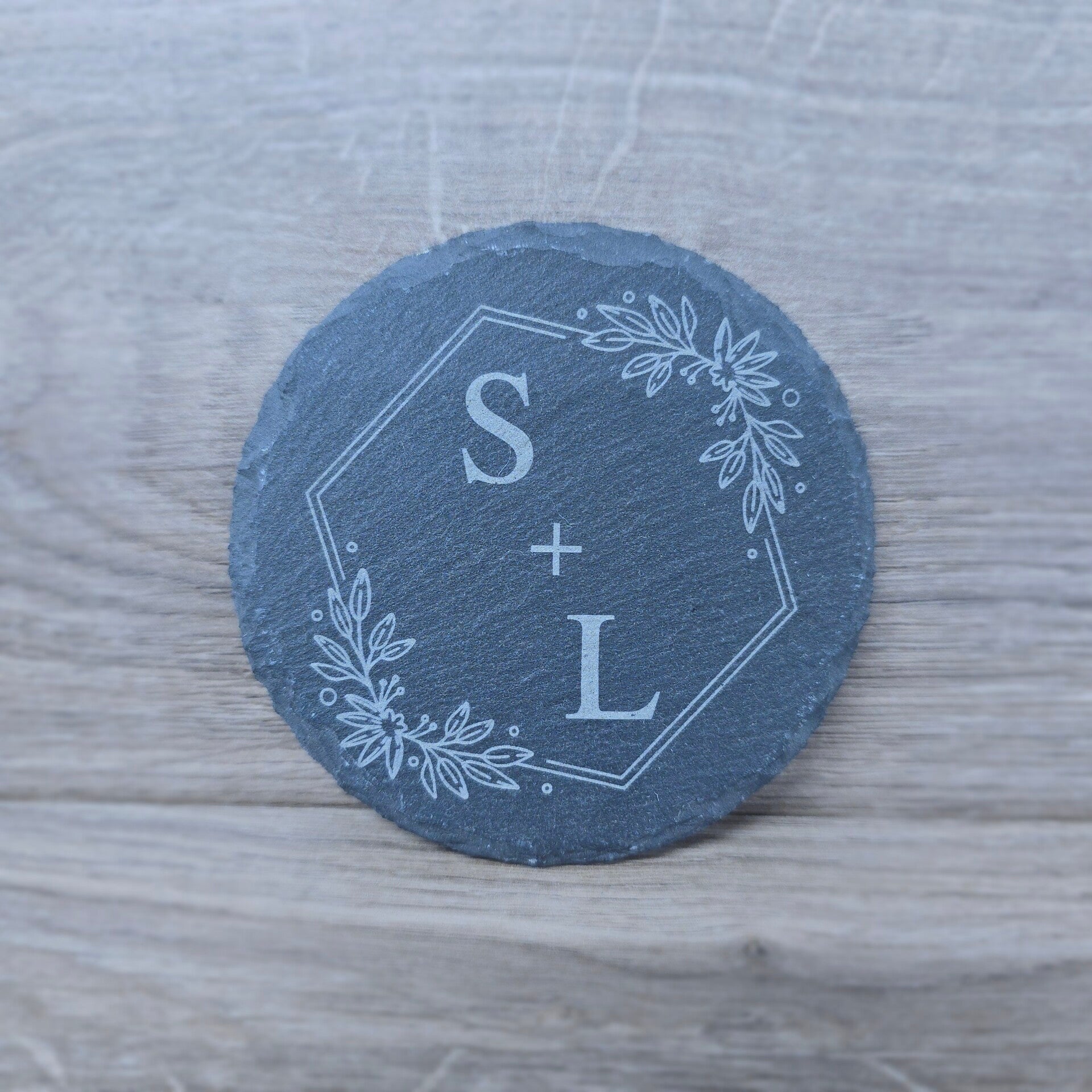 Personalised Slate Couples Initial Coasters