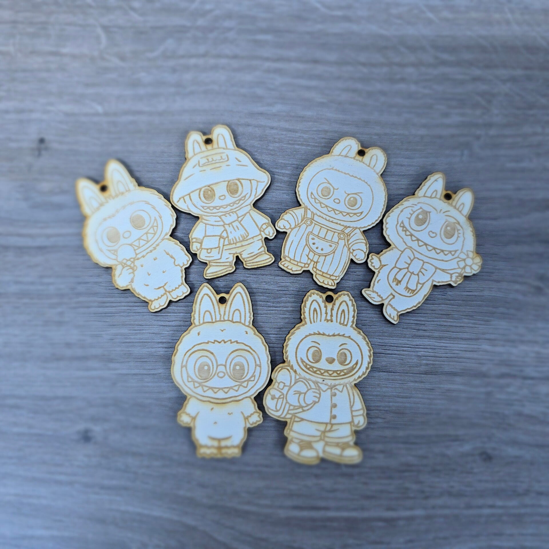 DIY Wooden Labubu Keychain Charms for Kids – Paint Your Own Cute Bunny Monsters - Fun Activity For Kids