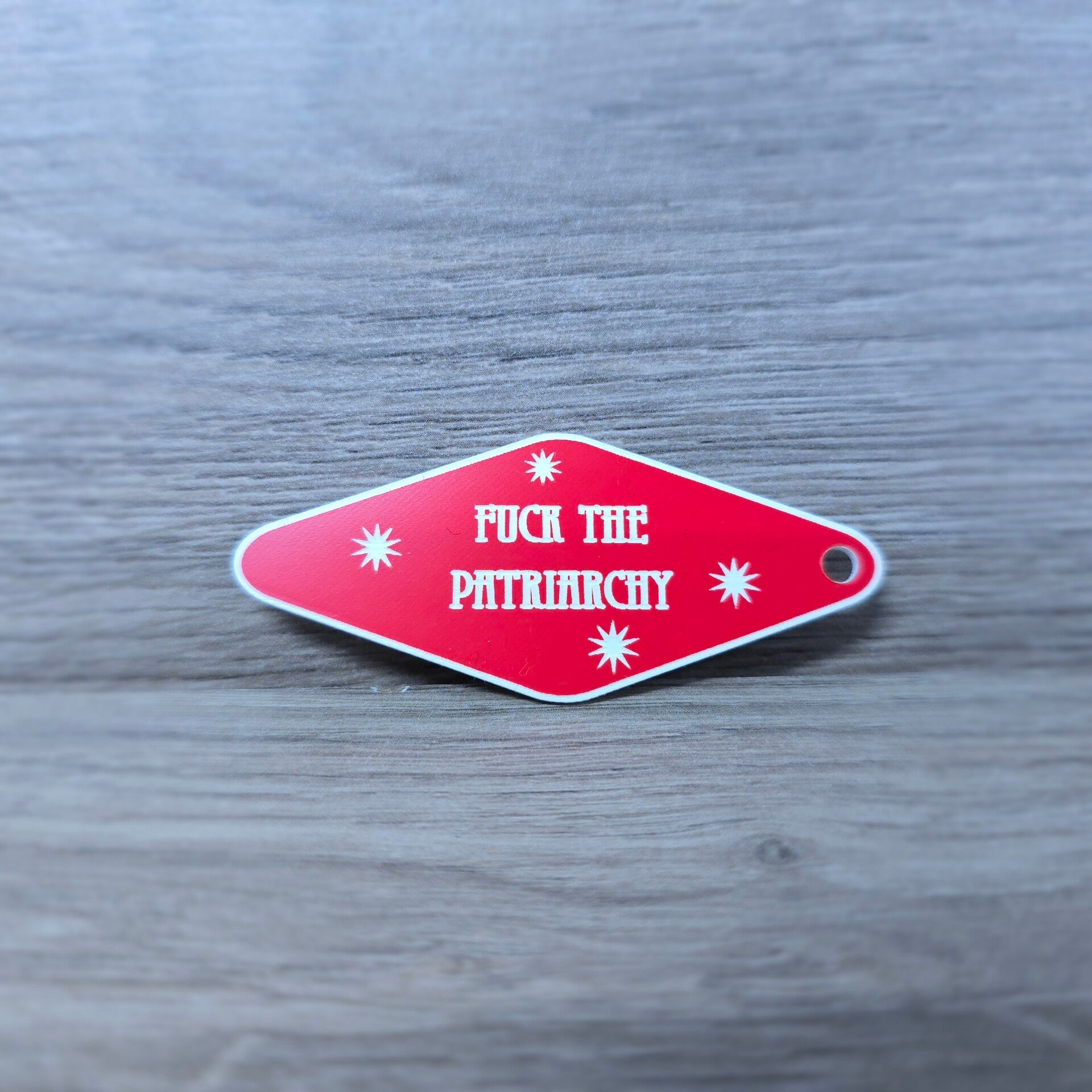 Taylor Inspired Keyring – F*ck The Patriarchy Keychain – Red Album Fan Gift – Swiftie Feminist Quote Accessory