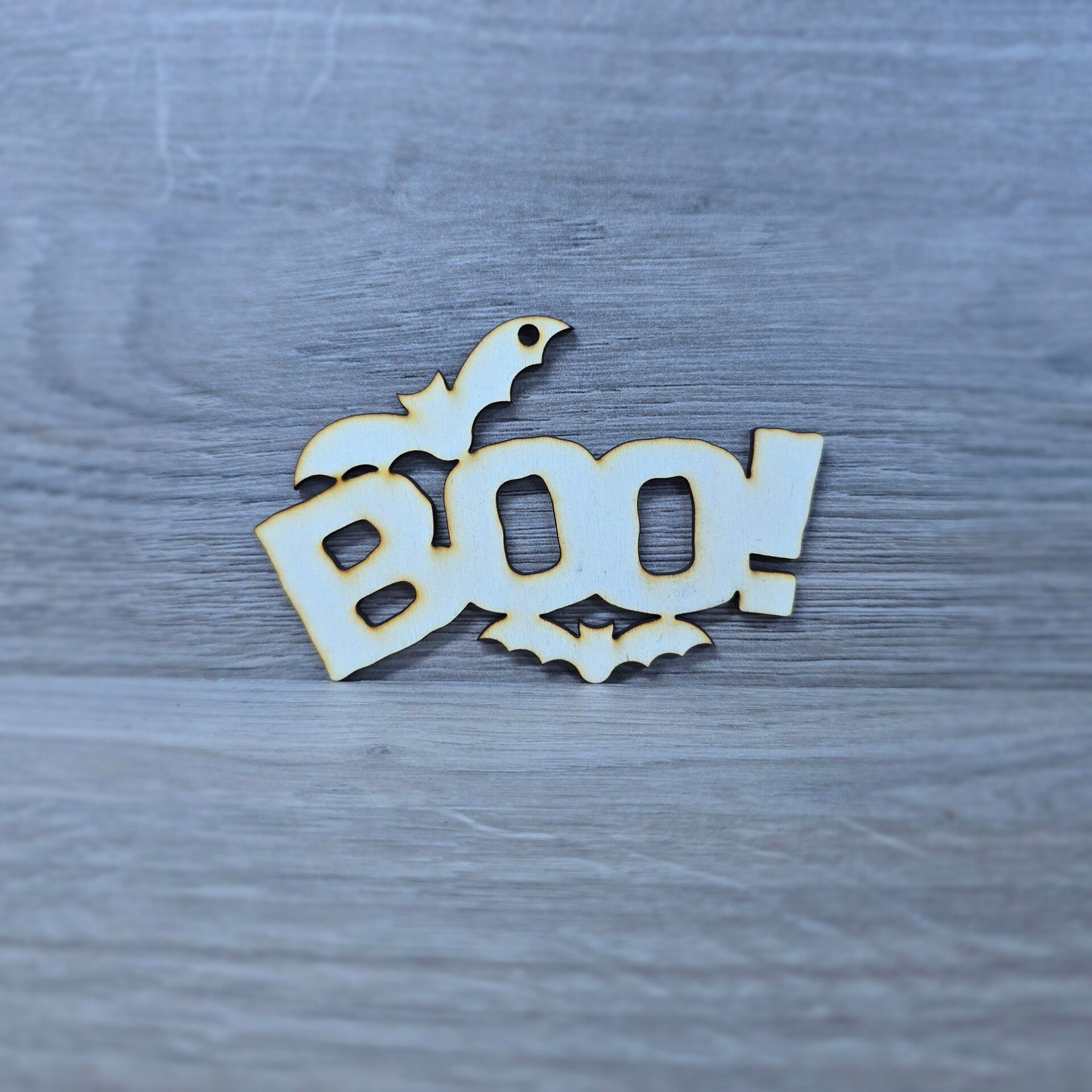 Spooky “Boo” Halloween Keychain | Ghost Keyring Gift | Cute Halloween Accessory | Trick or Treat Bag Charm | Laser Engraved Keychain