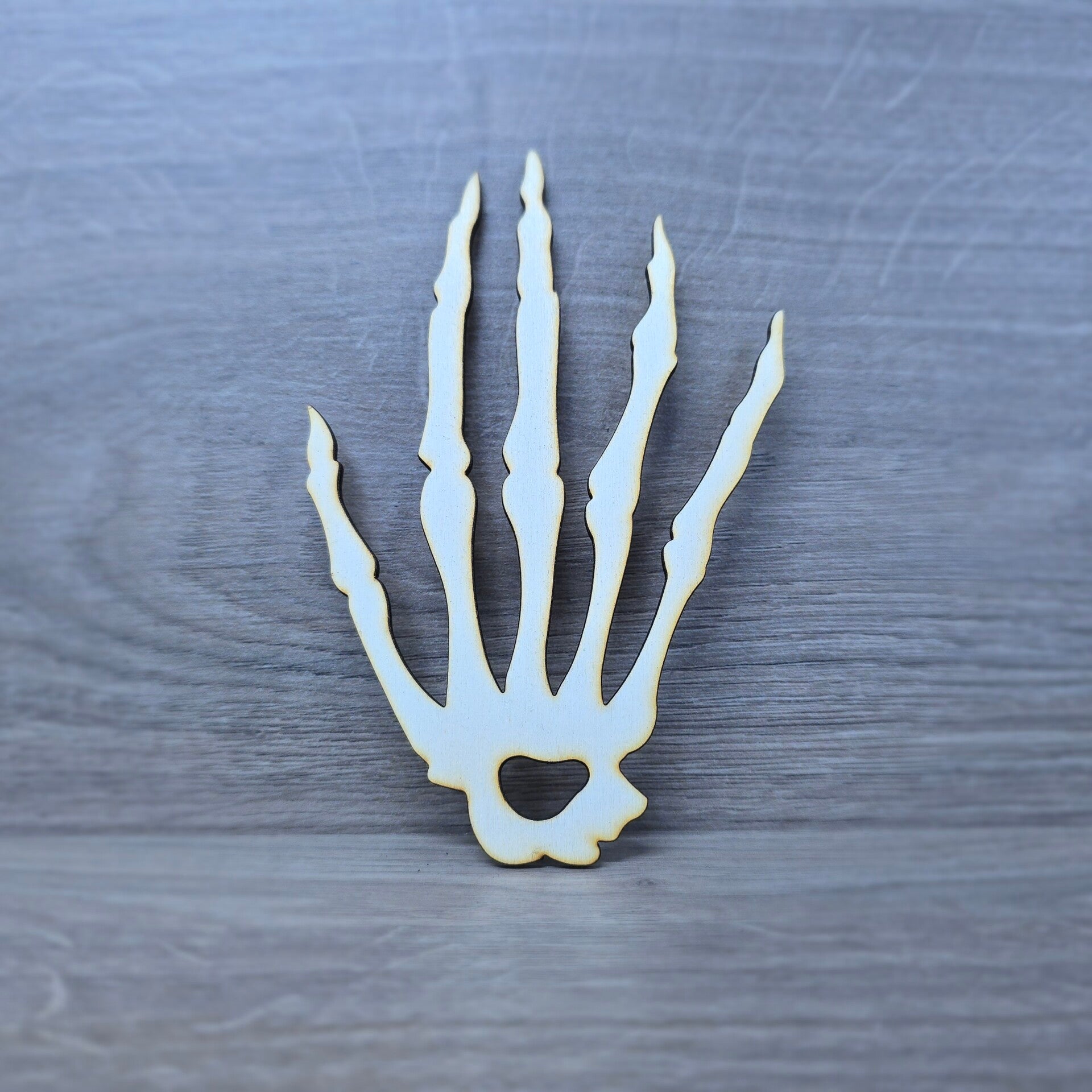 Wooden Skeleton Hand Decor | Laser Cut Halloween Decoration | Gothic Spooky Wall Art | Unique Skeleton Hand Sign | Horror Home Decor