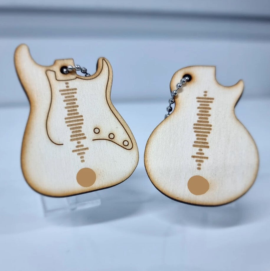 Personalised Song Code Guitar Keyrings