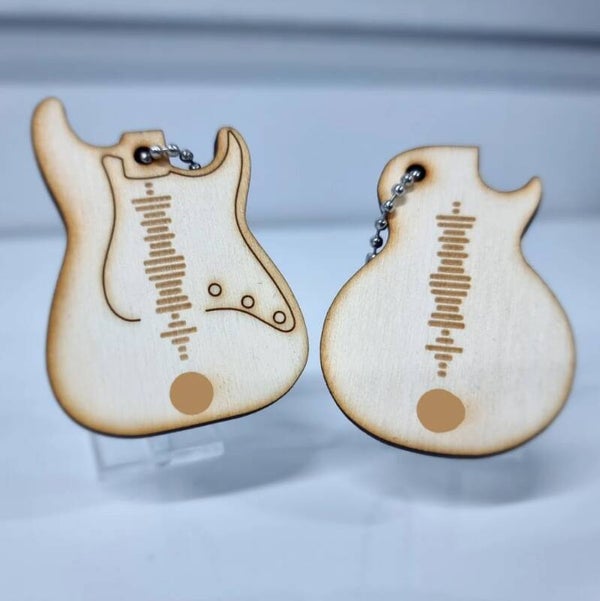 Personalised Song Code Guitar Keyrings