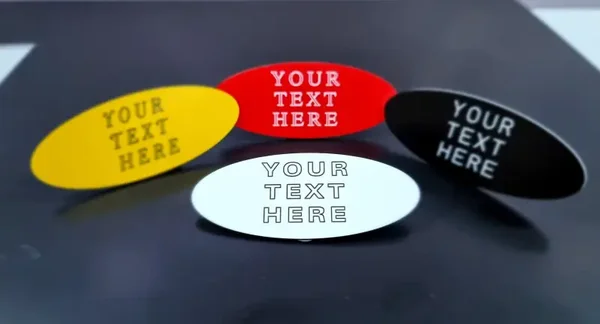 Personalised Engraved Oval Badges - For Office/Corporate & Novelty