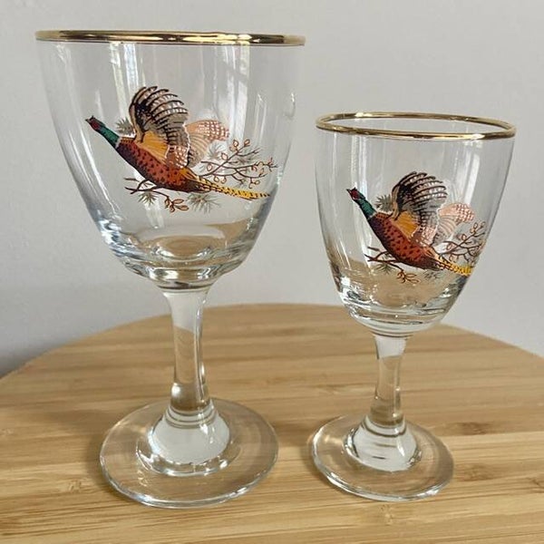 Pheasant liquor glasses