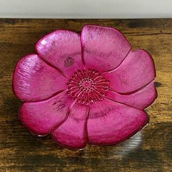 Pink glass plate