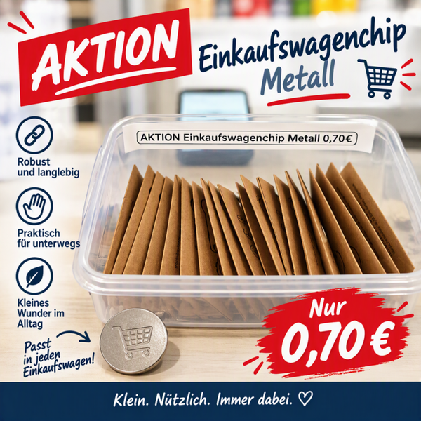 Einkaufswagenchip Metall