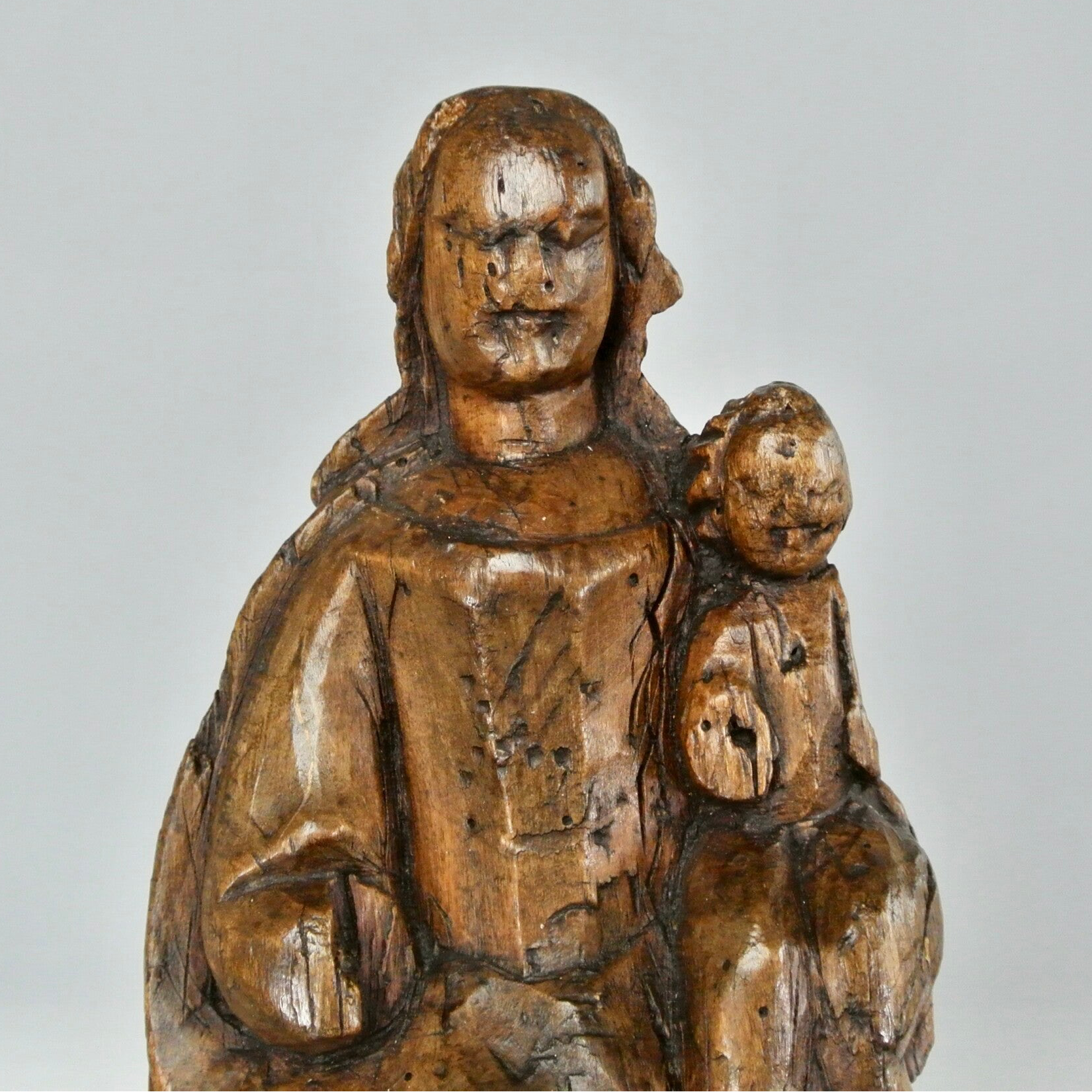 Heilige maagd Maria met kind beeld - 15e-eeuw |  Blessed Virgin Mary with child statue - 15th century
