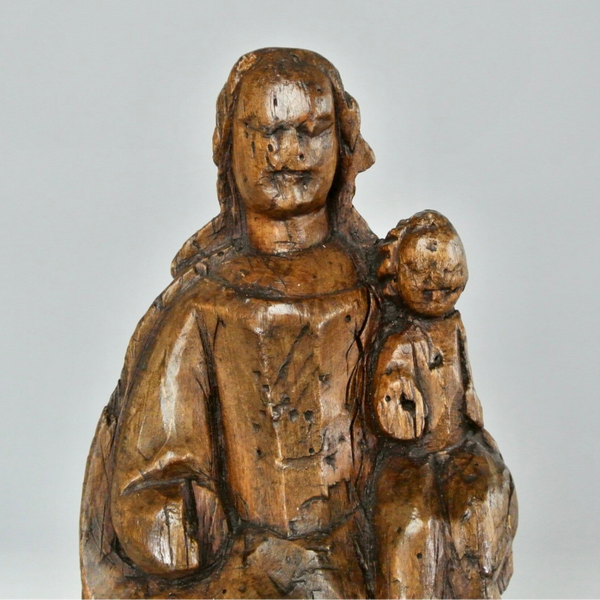 Heilige maagd Maria met kind beeld - 15e-eeuw |  Blessed Virgin Mary with child statue - 15th century