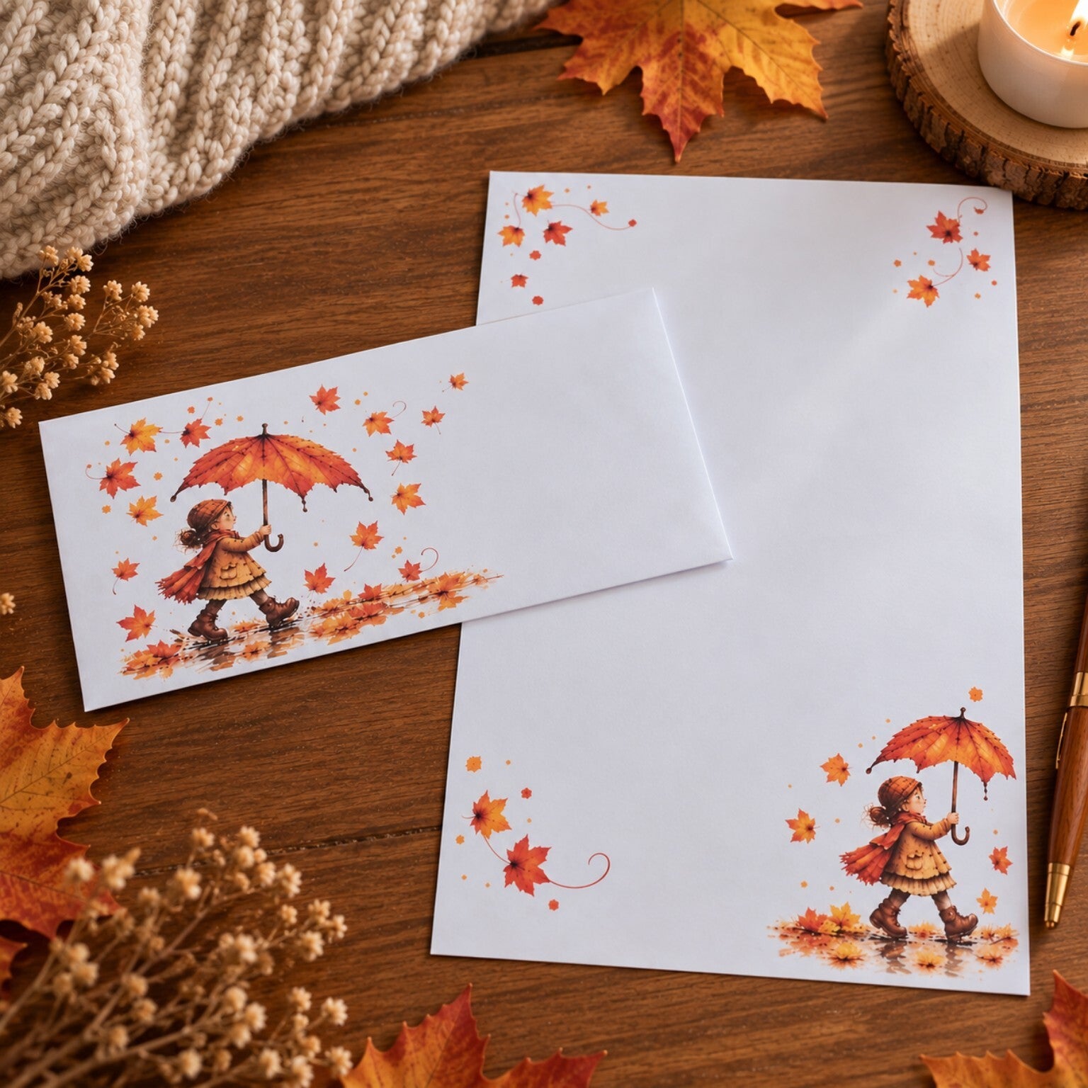 Herbstpost – Briefpapier mit passenden Umschlägen