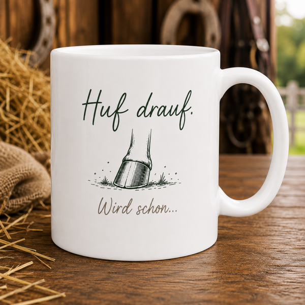 Wissensstall Tasse „Huf drauf“