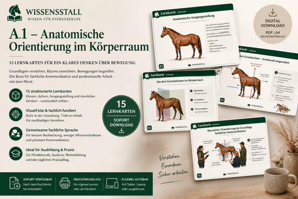 Lernkarten zu Skript A1  - Räumliche Orientierung beim Pferd -