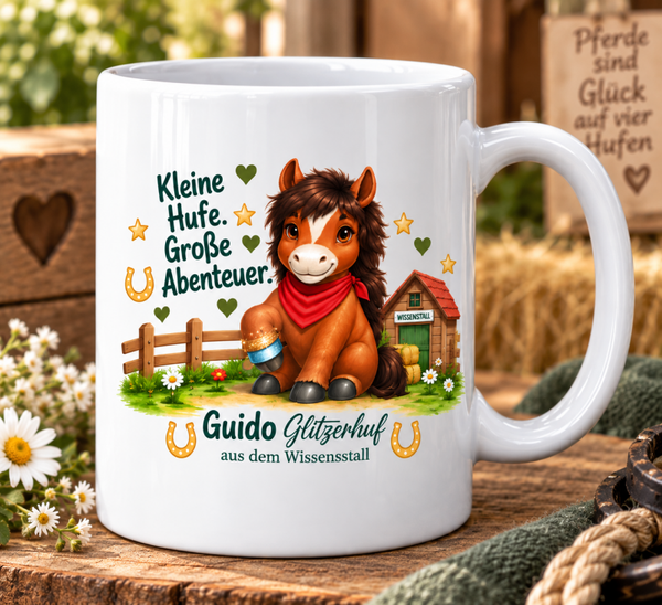 Tasse „Kleine Hufe. Große Abenteuer.“ – Guido Glitzerhuf