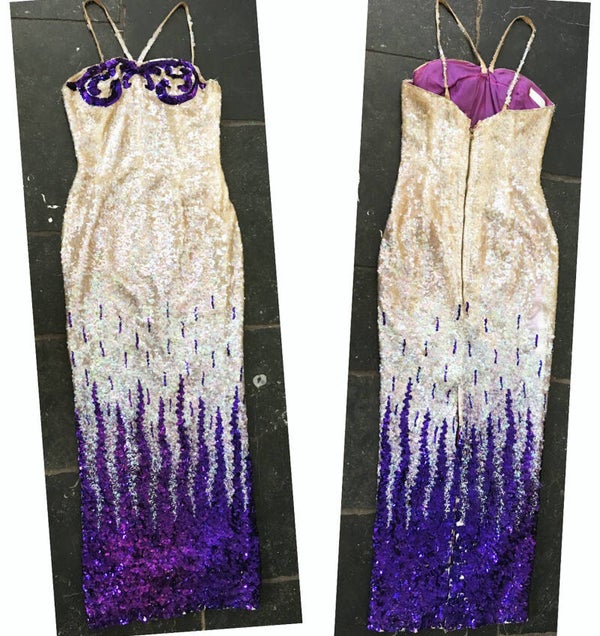 1940s Sequin Vintage Evening Show Dress