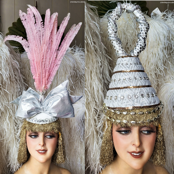 2 Vintage Stage Headdresses Burlesque
