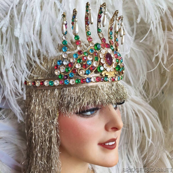1920s Stage Rhinestone Crown Headdress