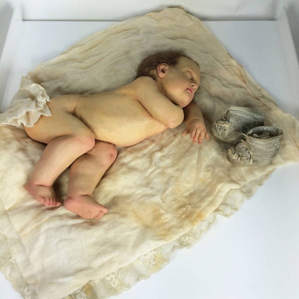 1850s Rare Post Mortem Wax Baby Mannequin