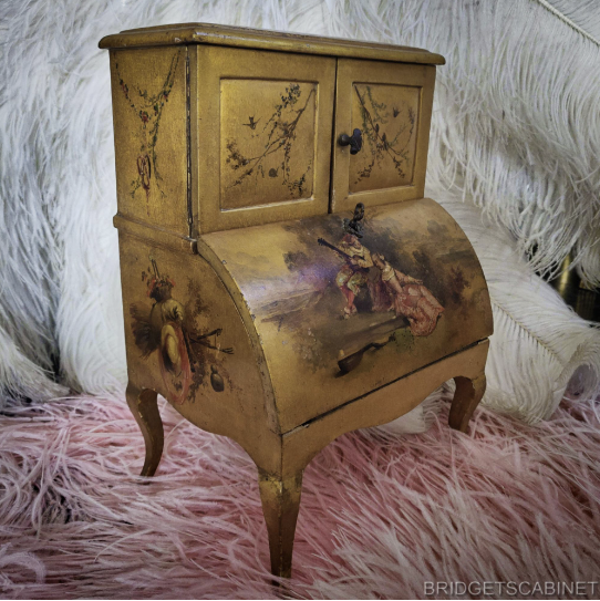 19th Century Vernis Martin Doll Cabinet