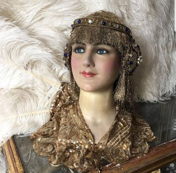 1900s French Wax Bust