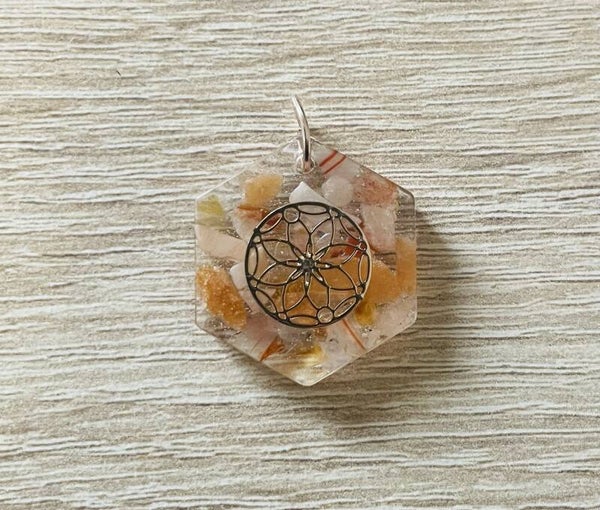 Orgonit Anhänger *Orange/Beige - 2 bis 2,5cm