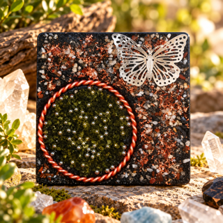 Orgonit Untersetzer *Emerald Wings II