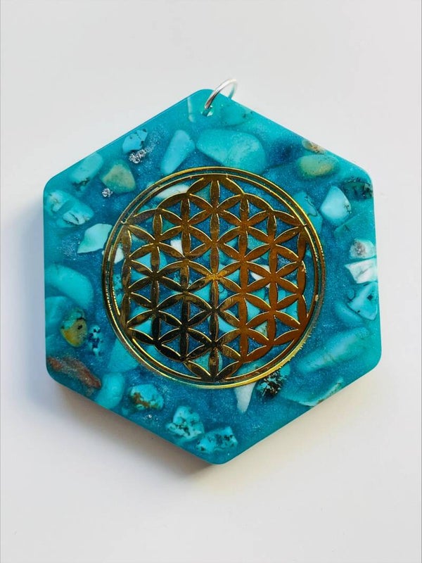 Orgonit Anhänger *dunkel Türkis - 4,5 cm