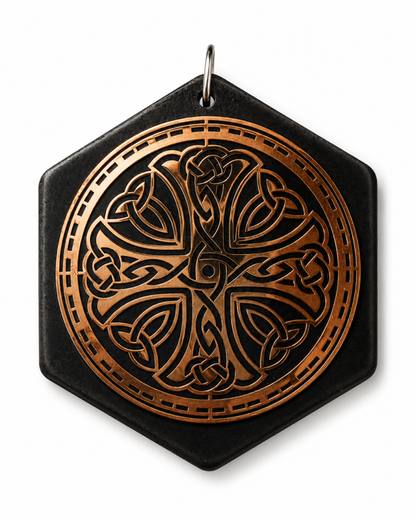 Orgonit Shungit Anhänger *  Celtic Guardian - 4,5 cm