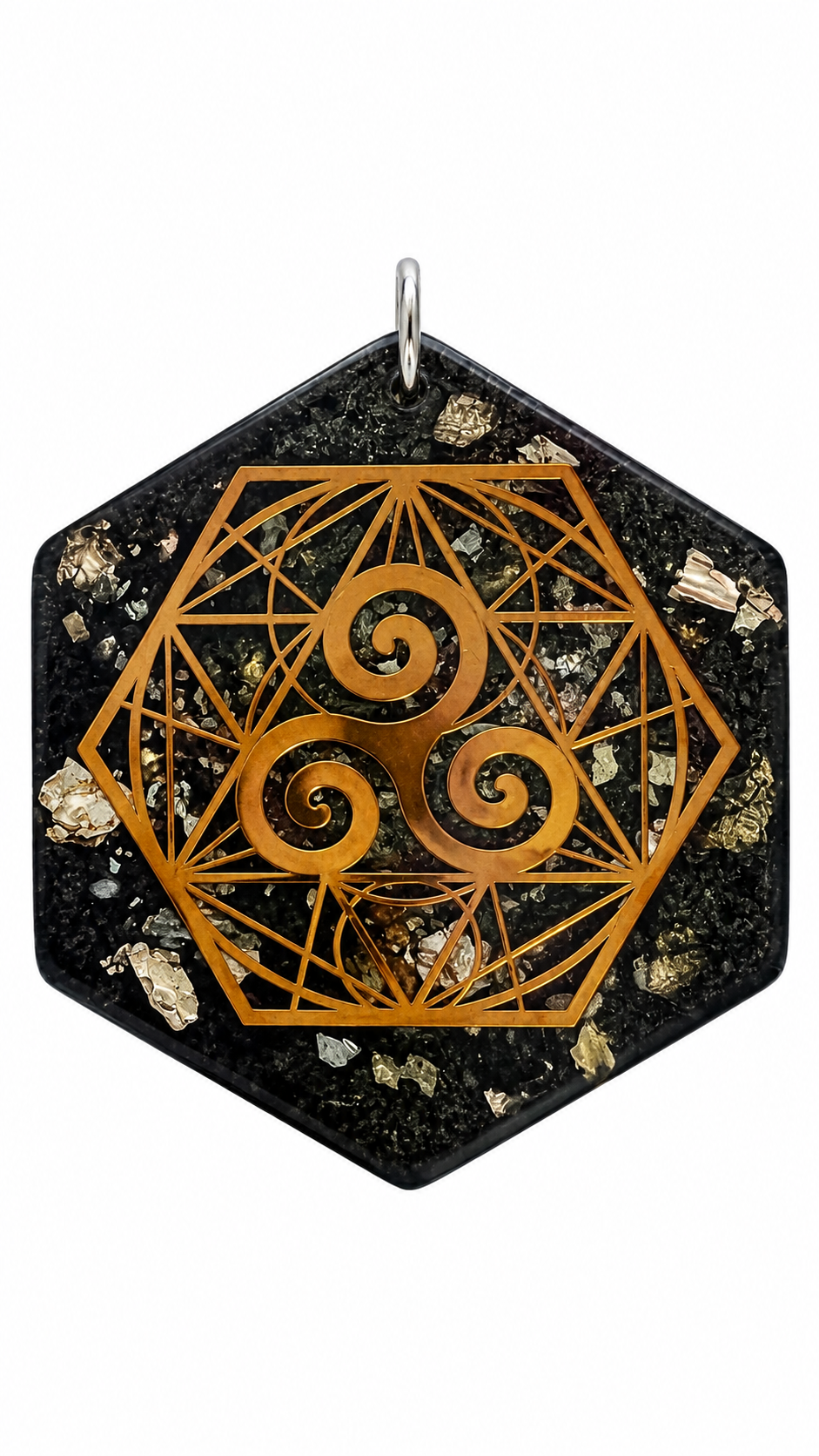 Orgonit Shungit Anhänger *Sacred Trinity - 4,5 cm