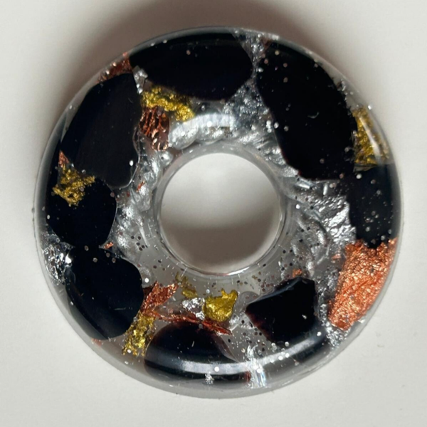 Orgonit Donut Mini * Black Aurora - 3,5 cm