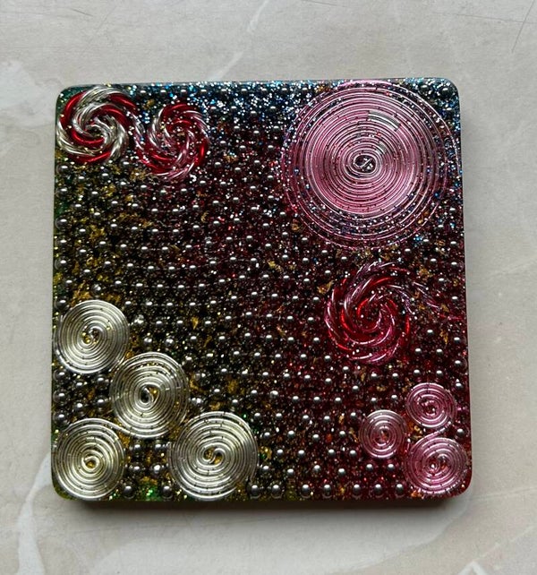 Orgonit Untersetzer *Rose/Silver 8x8