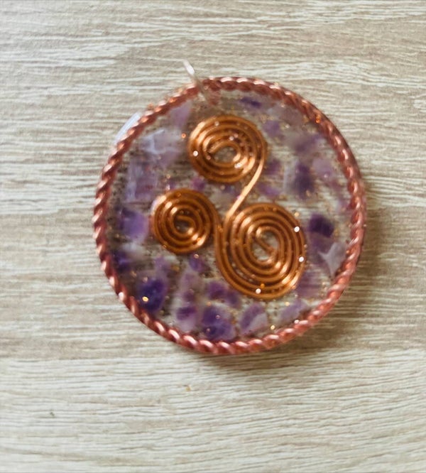 Orgonit Anhänger *Lila/Rund - 4cm