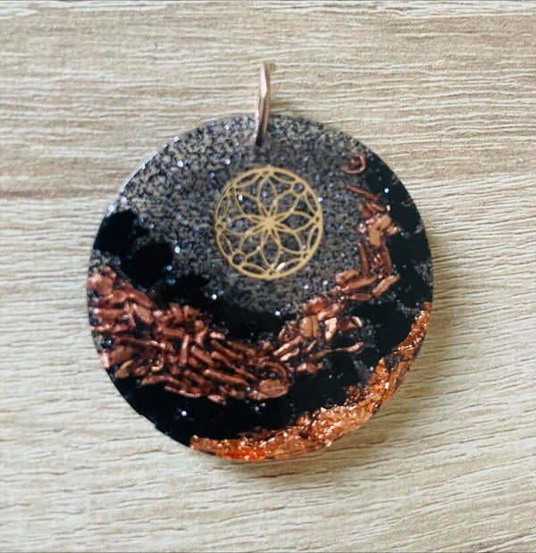 Orgonit Anhänger *Schwarz/Kupfer II - 4cm