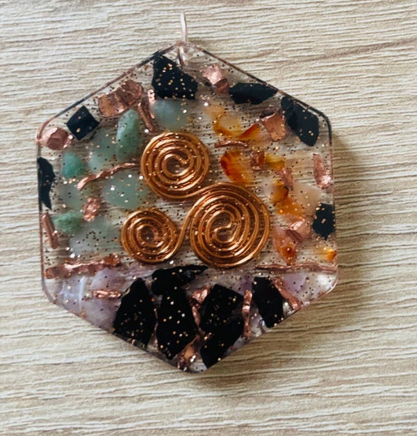 Orgonit Anhänger *Bunt Eckig - 4,5cm