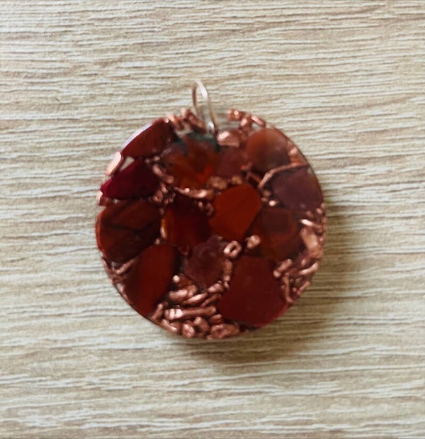 Orgonit Anhänger *Red/Rund - 3cm