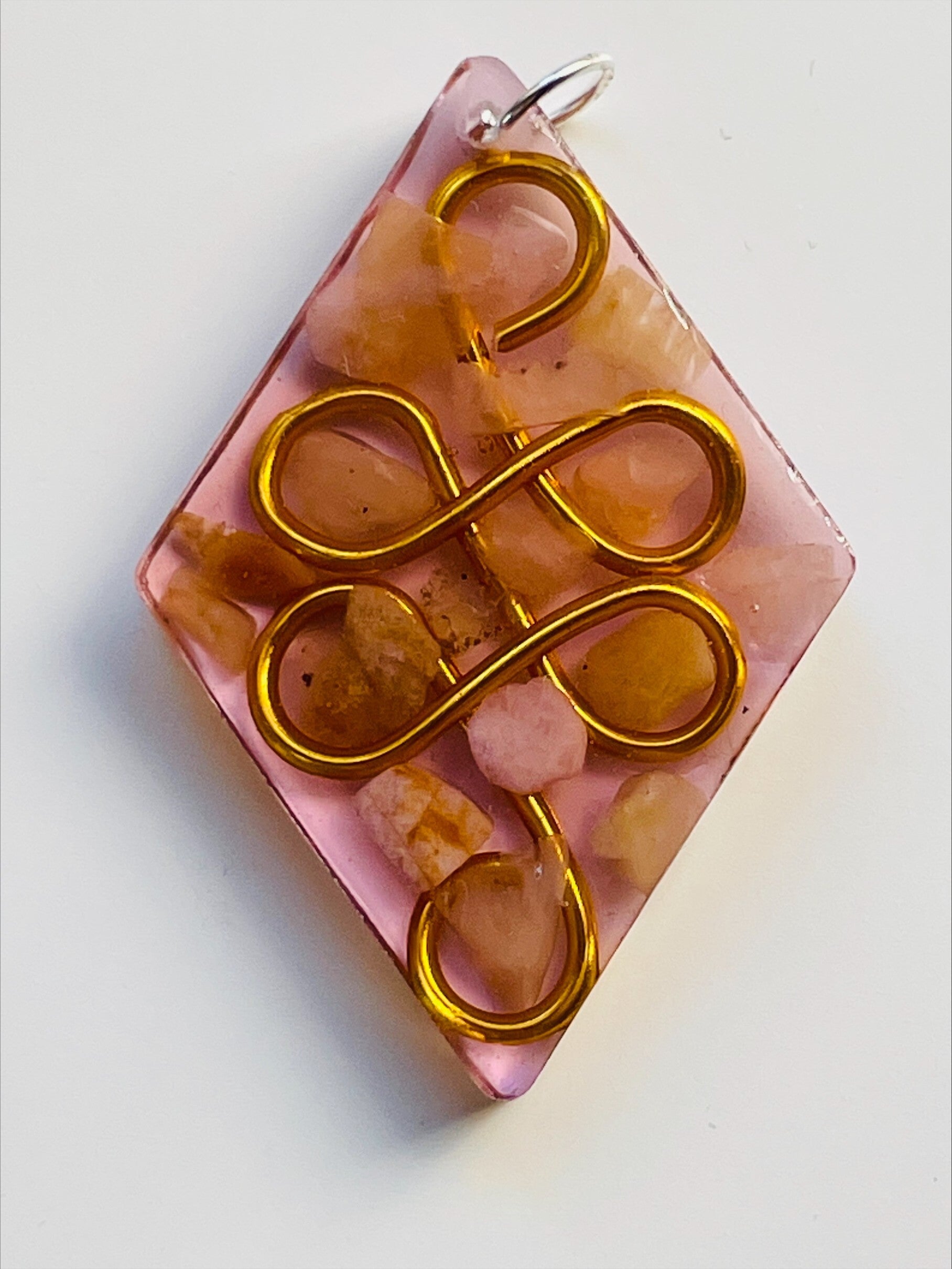 Orgonit Anhänger *Beige 4-Eck - 3,5cm