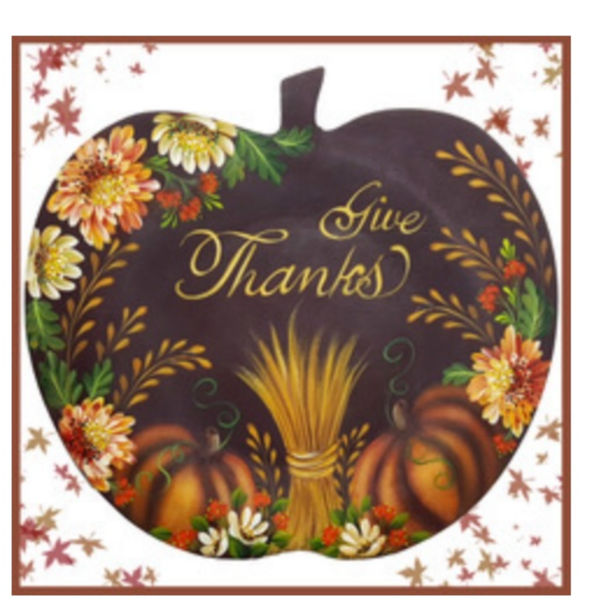 Linda Sharp - Seminar - Day 2-Give Thanks Pumpkin Plate - (Non Member Only)