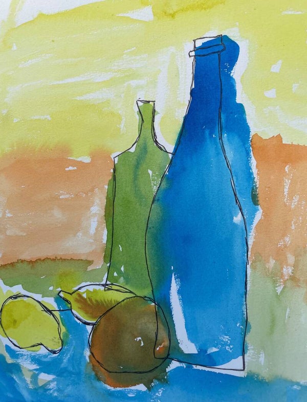 Bottles And Fruit