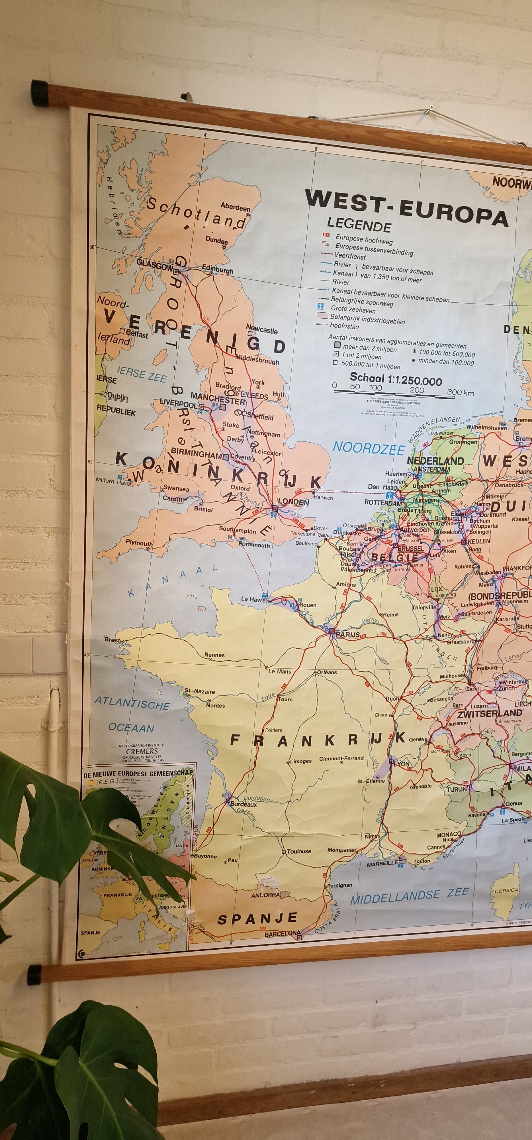 Vintage schoolkaart - West Europa