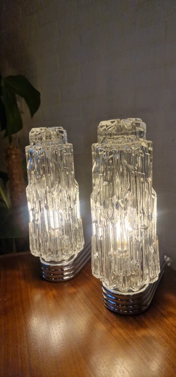 Set vintage muurlampjes  - chroom