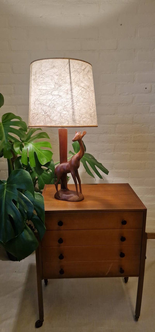 Vintage staande houten lamp  - Antilope