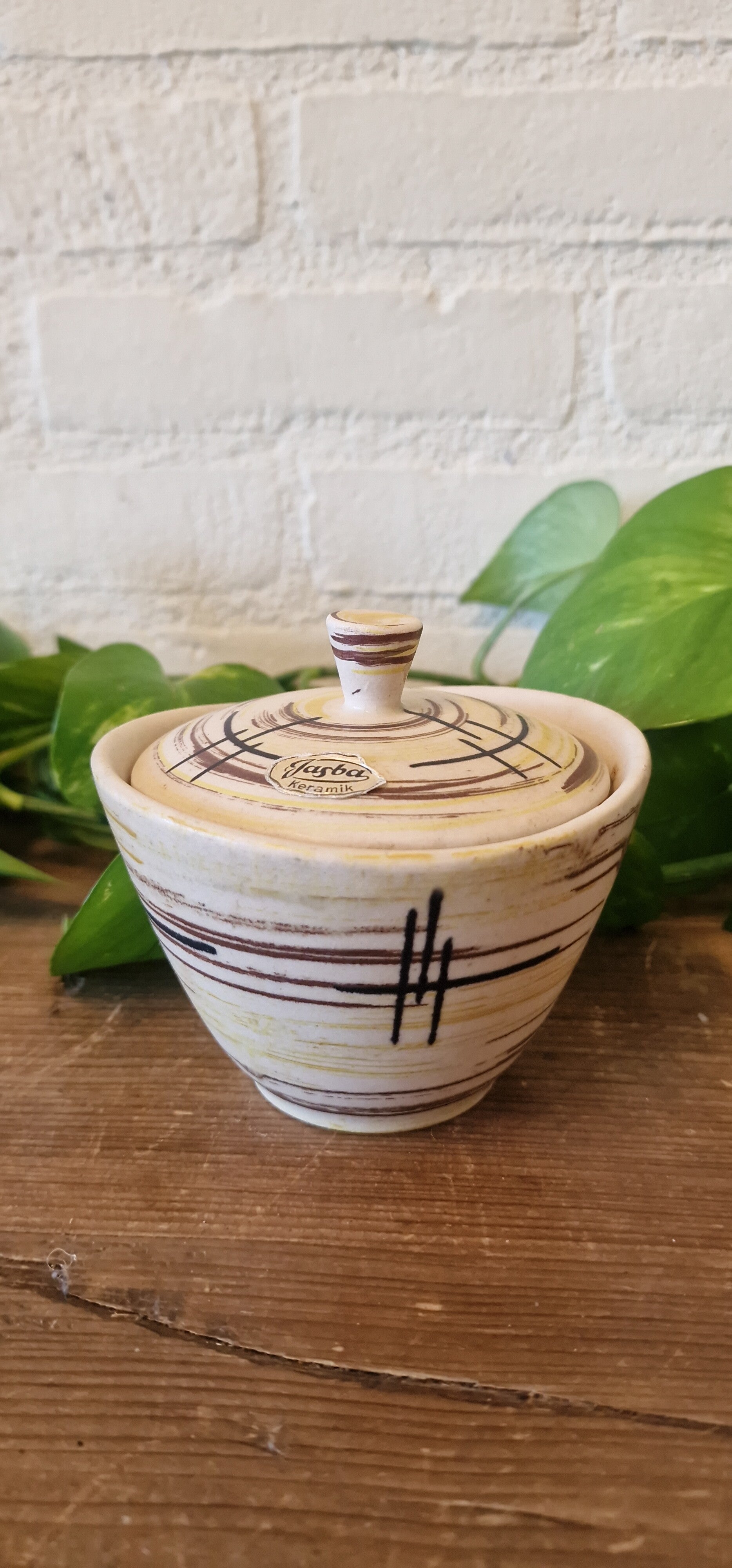 Vintage dekselpotje, Jasba Keramiek Germany