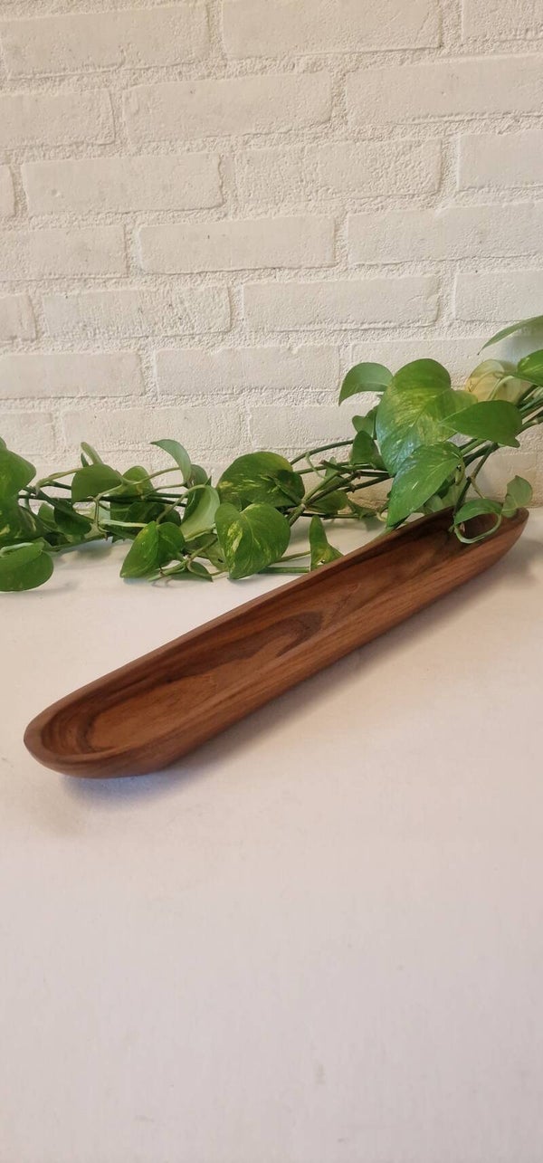 Vintage houten stokbrood serveerschaal