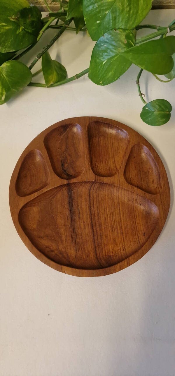 Houten serveerschaal/ fondue bord