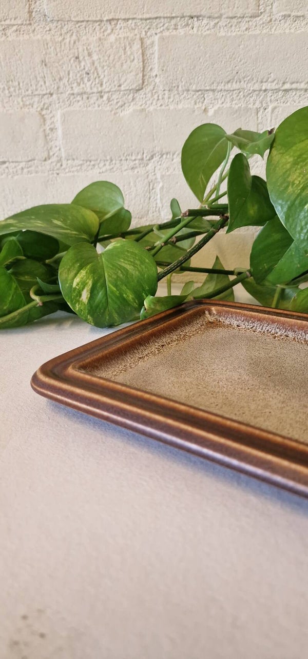 Vintage bruin/ beige serveerbord